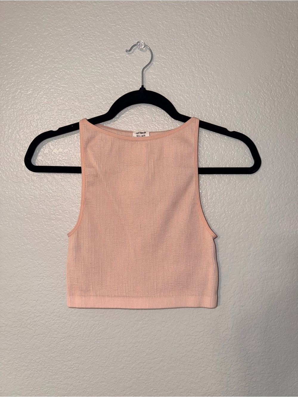 Cotton On Blush Ribbed Crop Tank